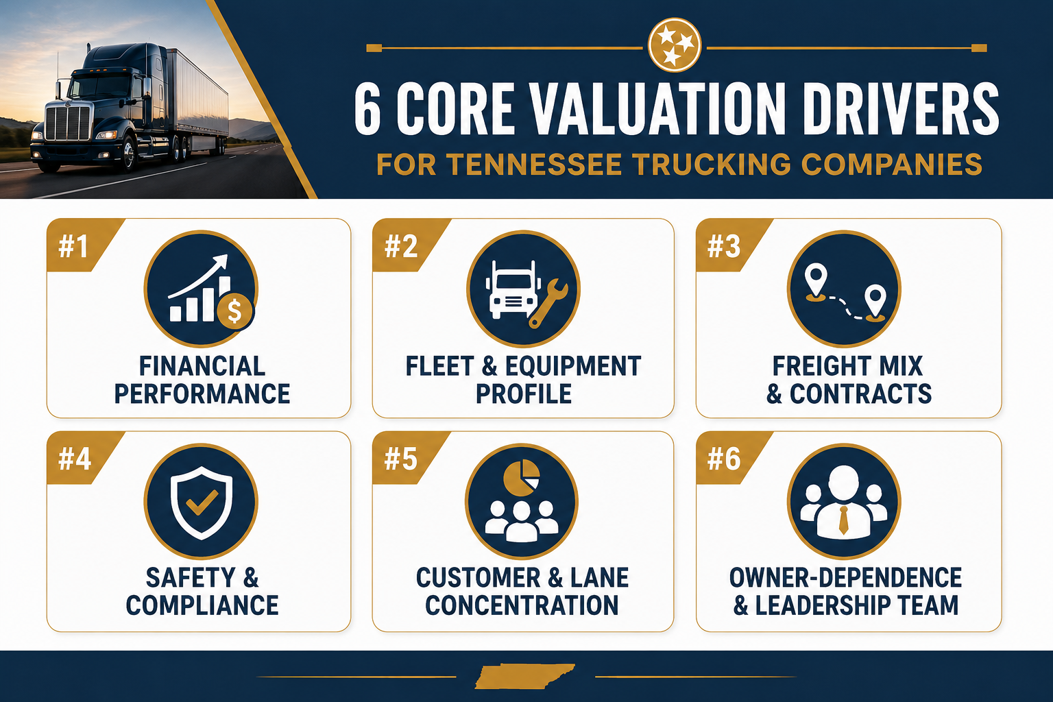 6 Core Valuation Drivers for Tennessee Trucking Companies