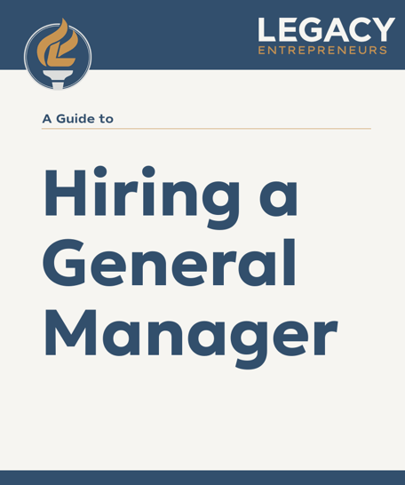 Cover page of a guide to hiring a general manager