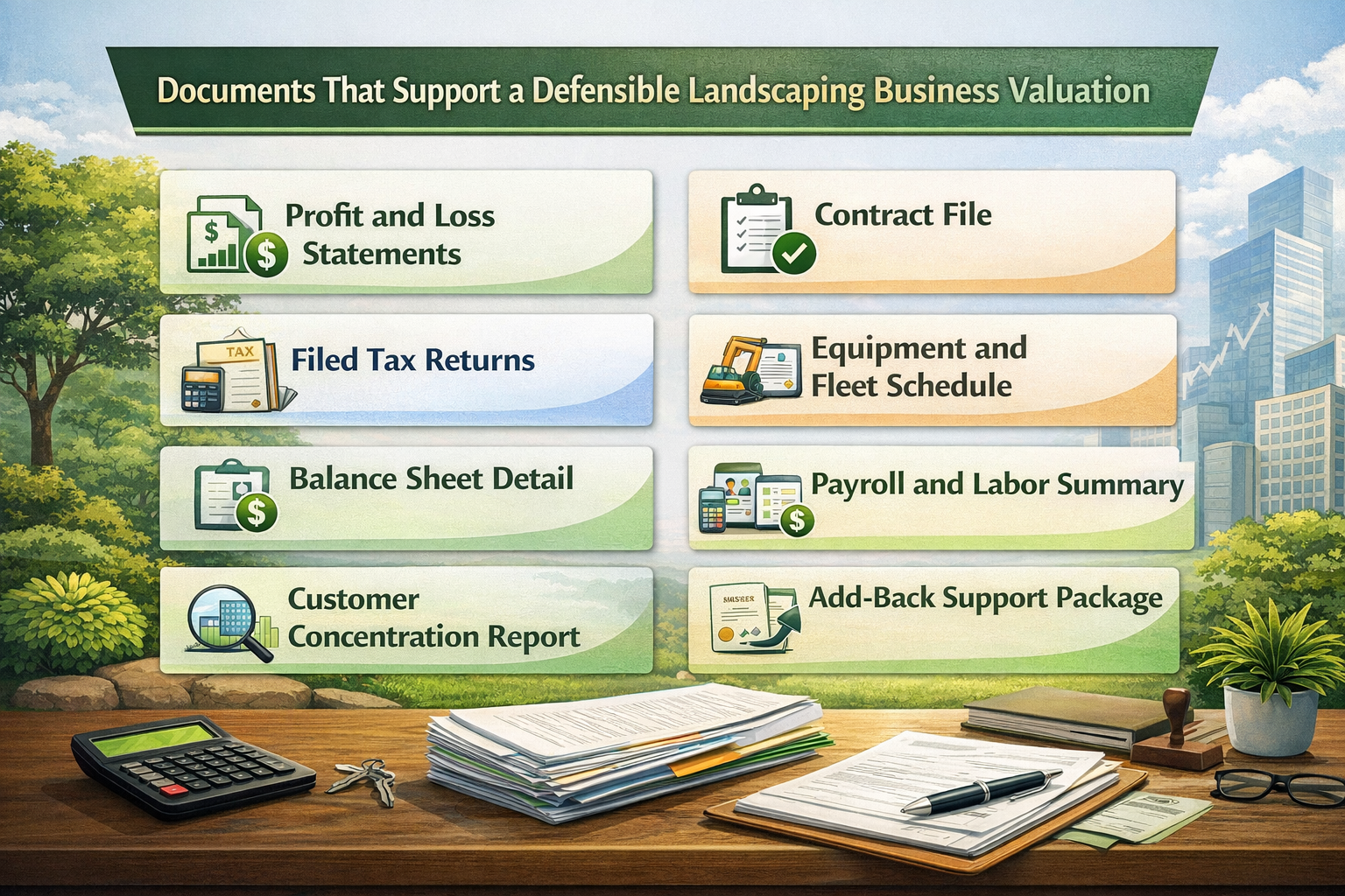 Landscaping Business Valuation Supporting Documents