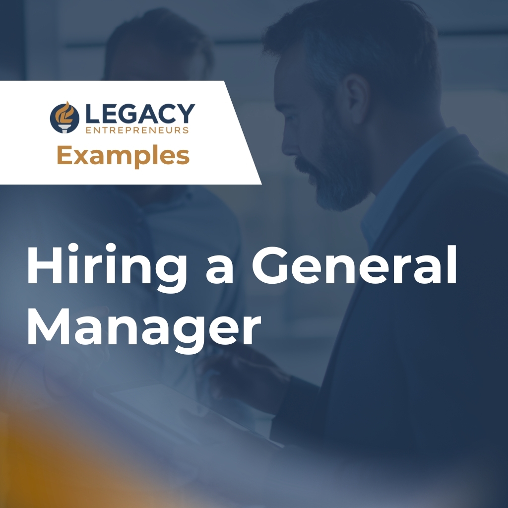 Hiring a General Manager