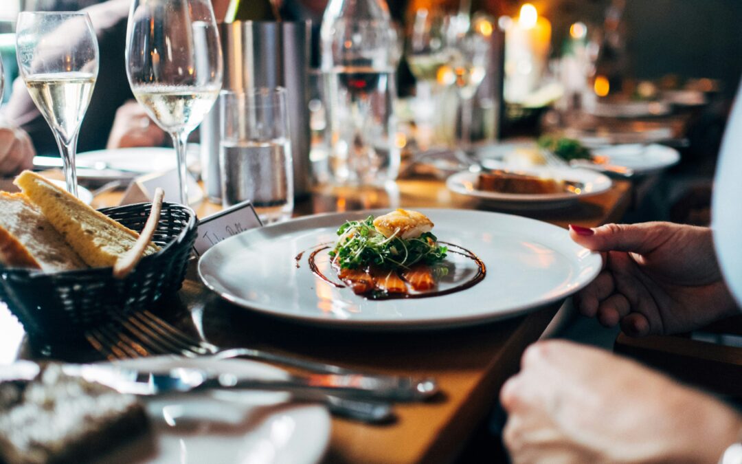 plated dish on a restaurant table